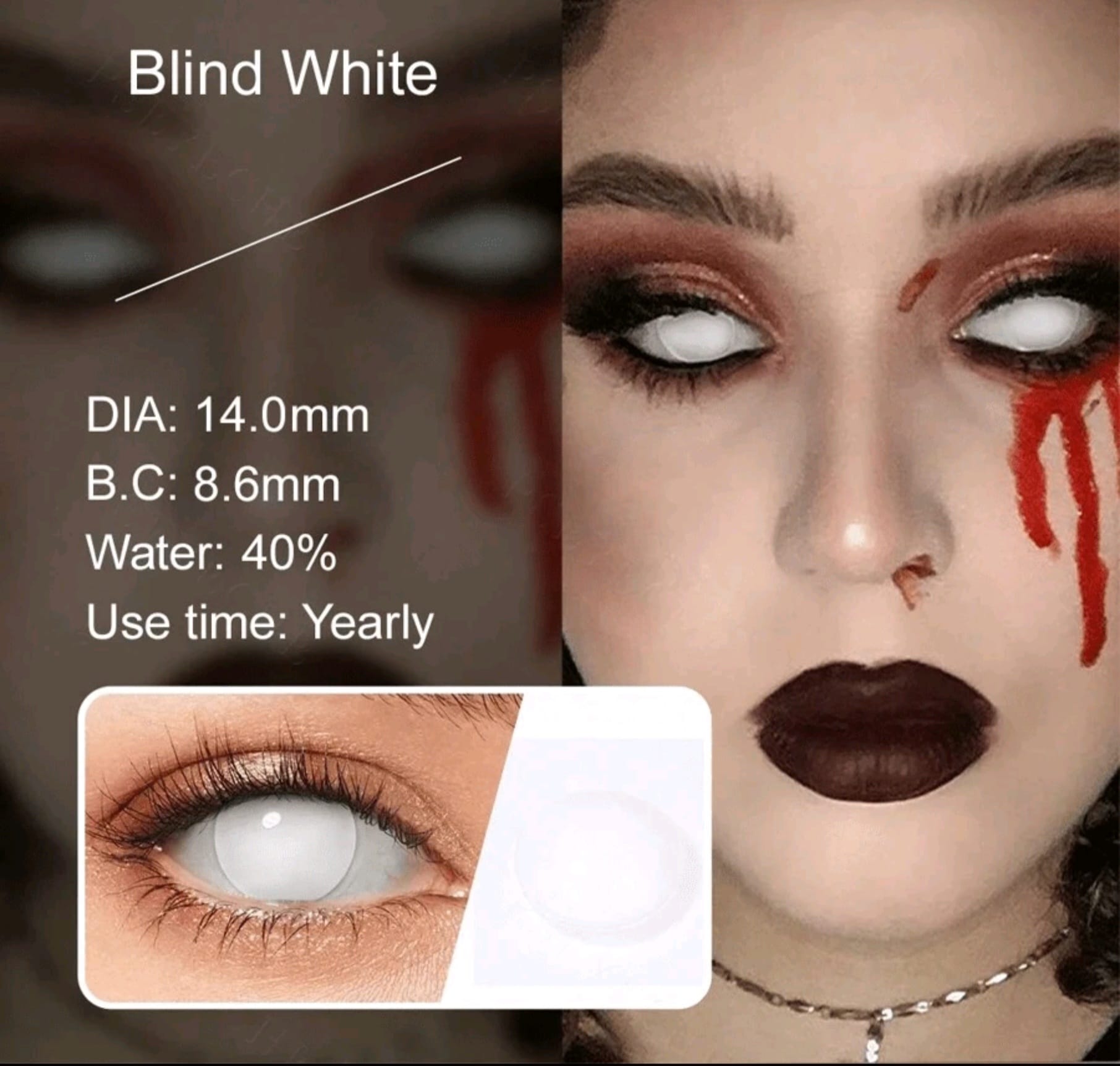 Lentile De Contact Alb Blind White