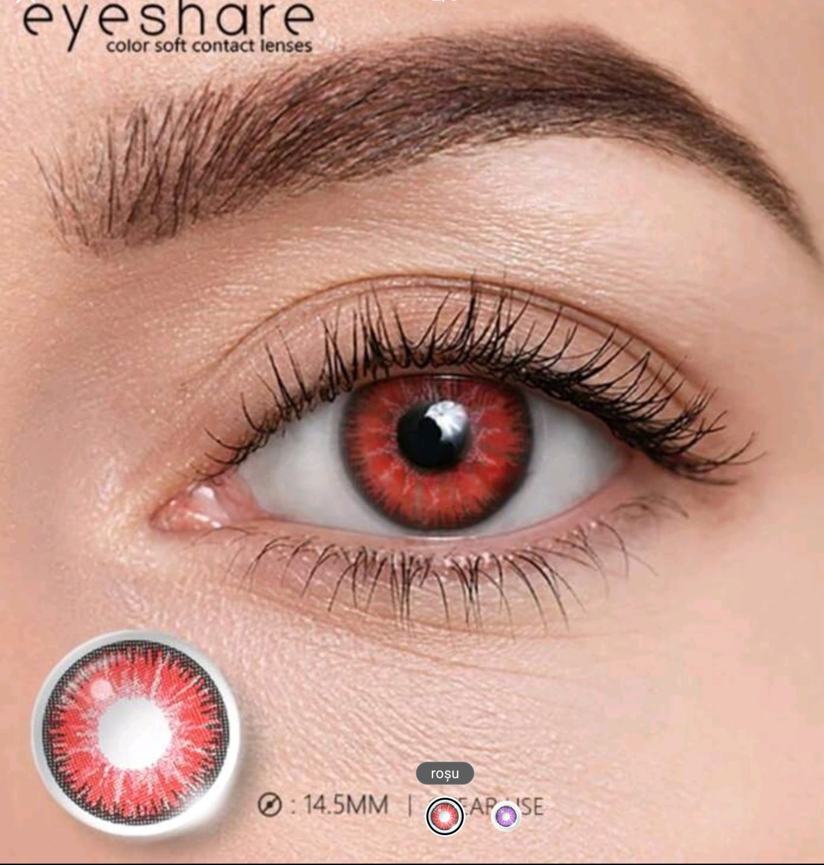 Lentile De Contact Rosu Demon Flame
