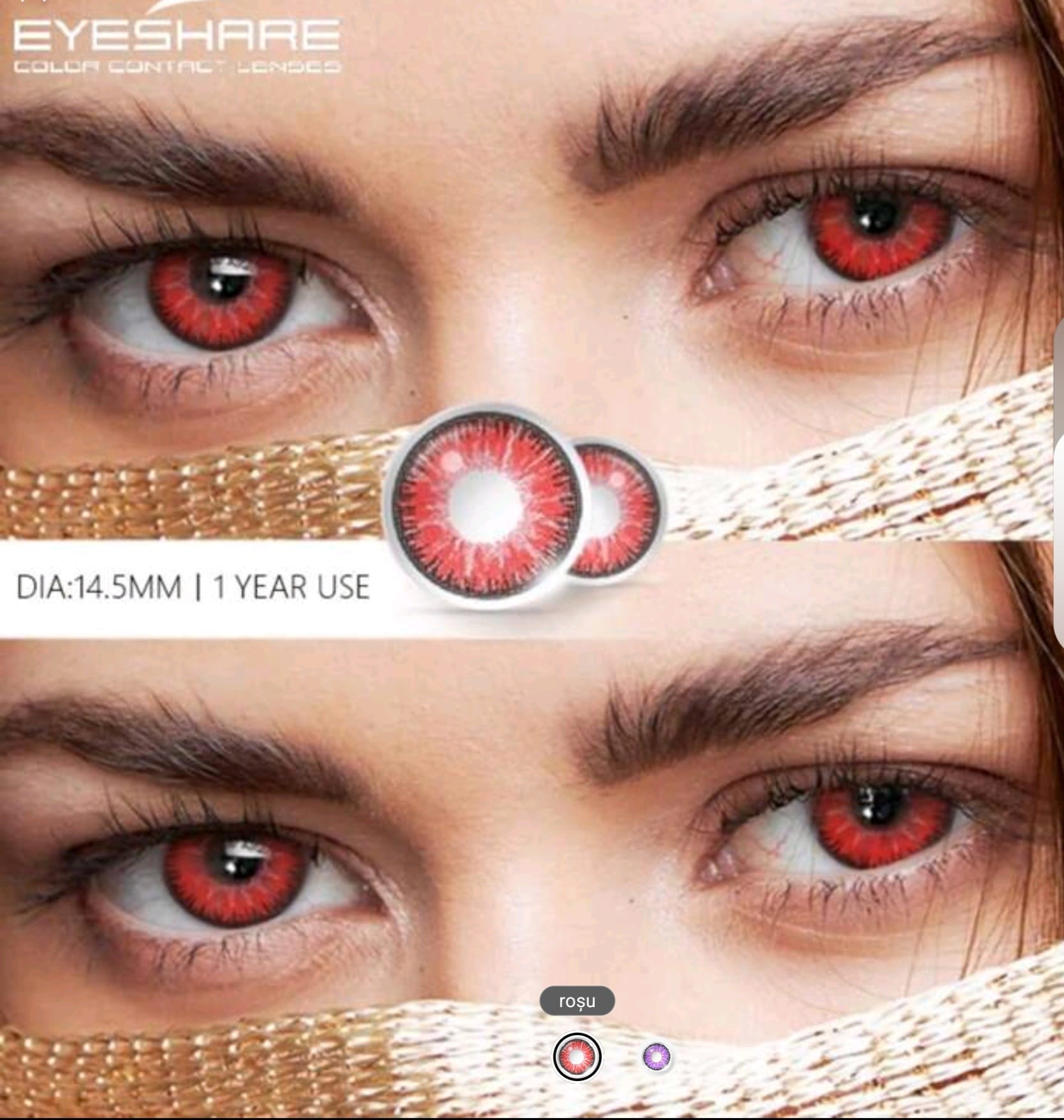 Lentile De Contact Rosu Demon Flame