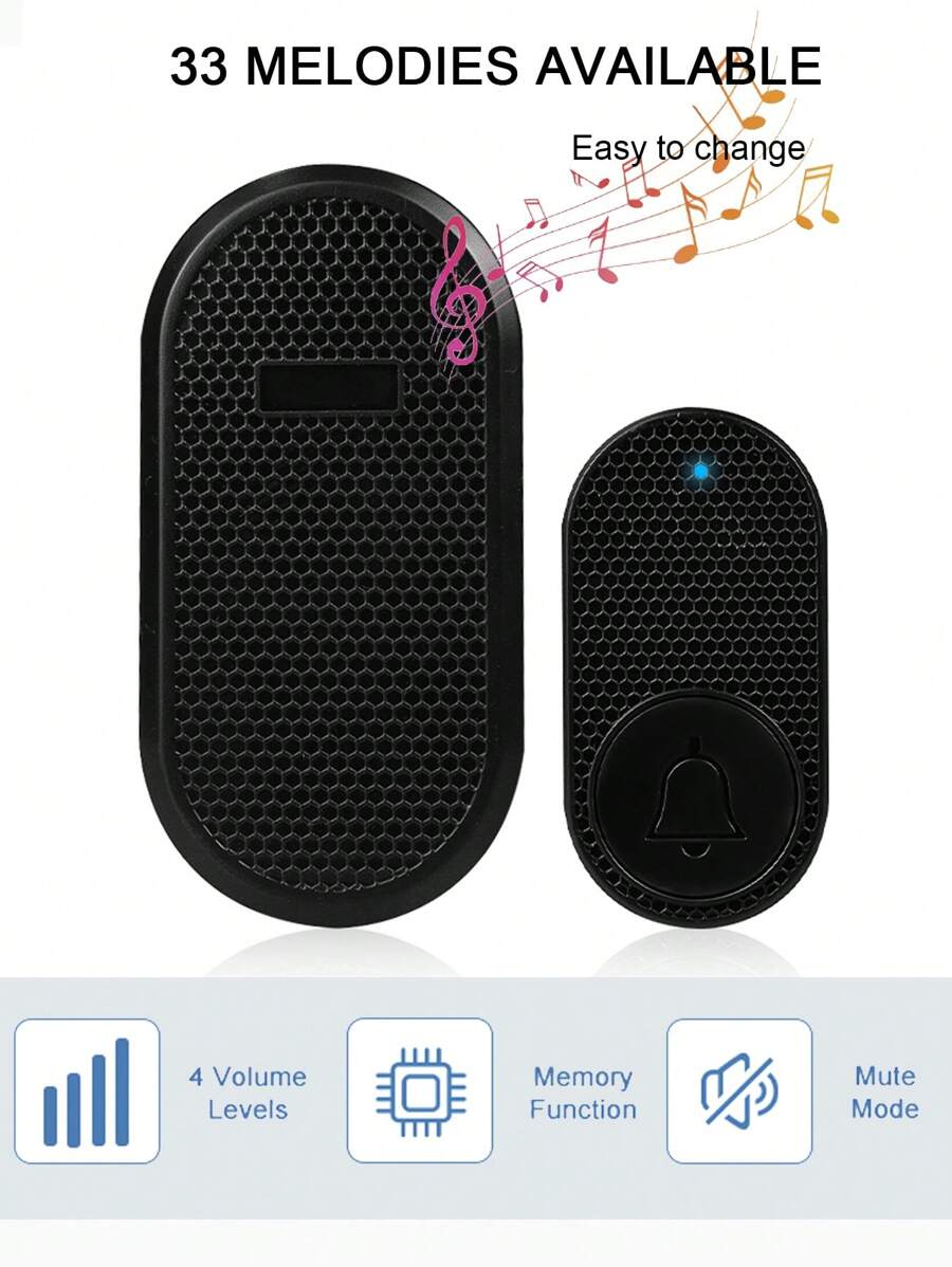 Sonerie wireless pentru poarta, 33 sunete, 5 trepte reglare volum