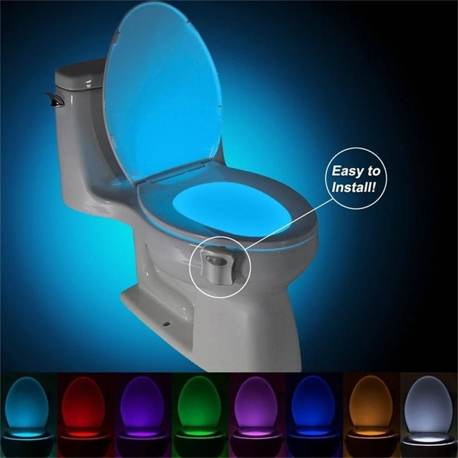 Lumina LED pentru Toaleta Cu Senzor Miscare, Rezistenta la apa, 8 Culori